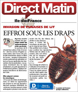 Punaise de lit la presse en parle Direct Matin Ile de France
